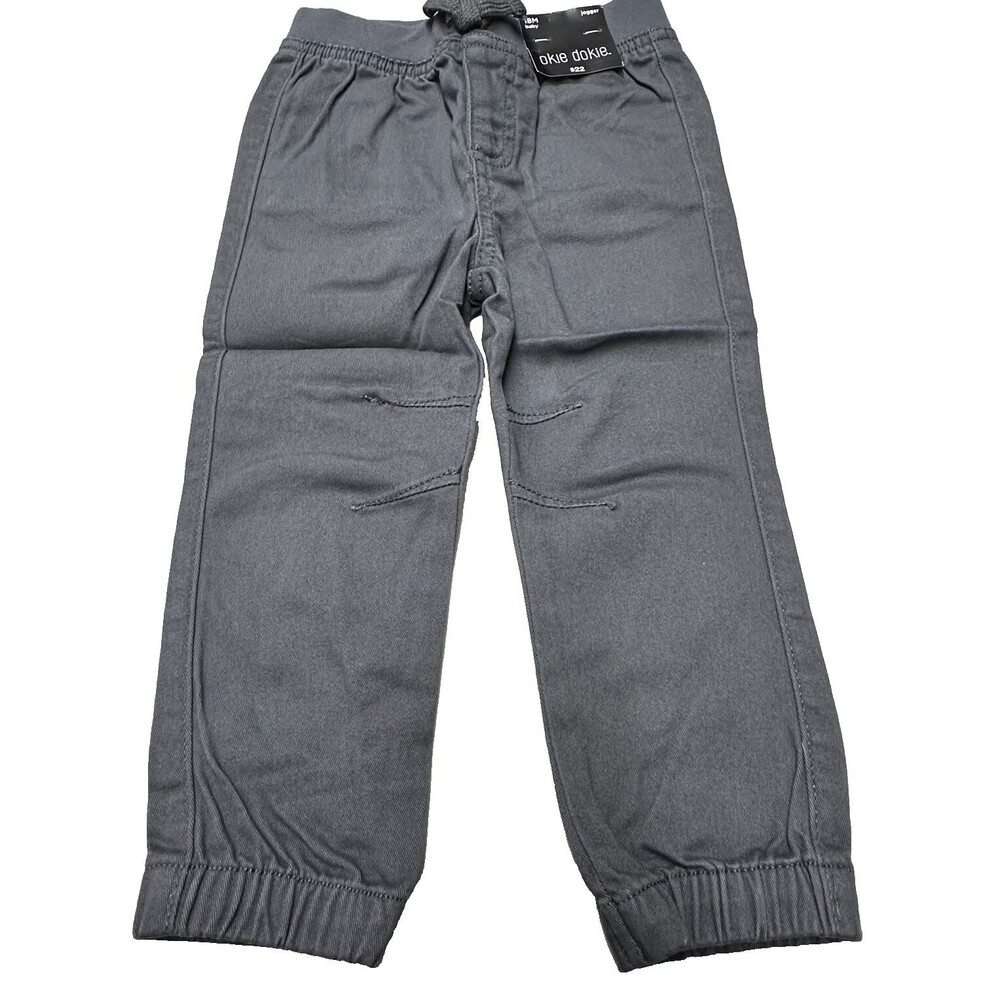 OKIE DOKIE Joggers Baby Boy 18M Charcoal Drawstring Back Pockets Pull-on Pants